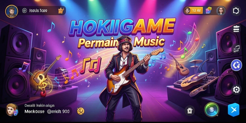 Screenshot HOKIGAME menampilkan aksi seru dalam gameplay musik.