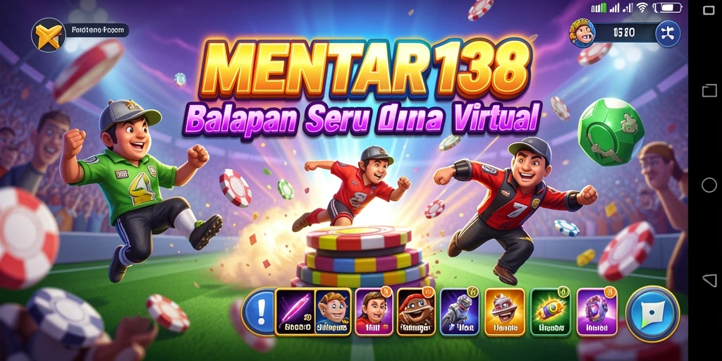 Tampilan gameplay MENTARI138 dengan balapan yang mendebarkan dan mobil cepat.