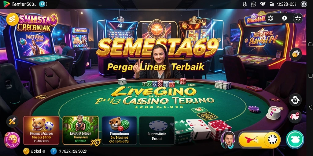 Screenshot SEMESTA69 menampilkan dealer dan pemain dalam sesi Live Casino yang interaktif.
